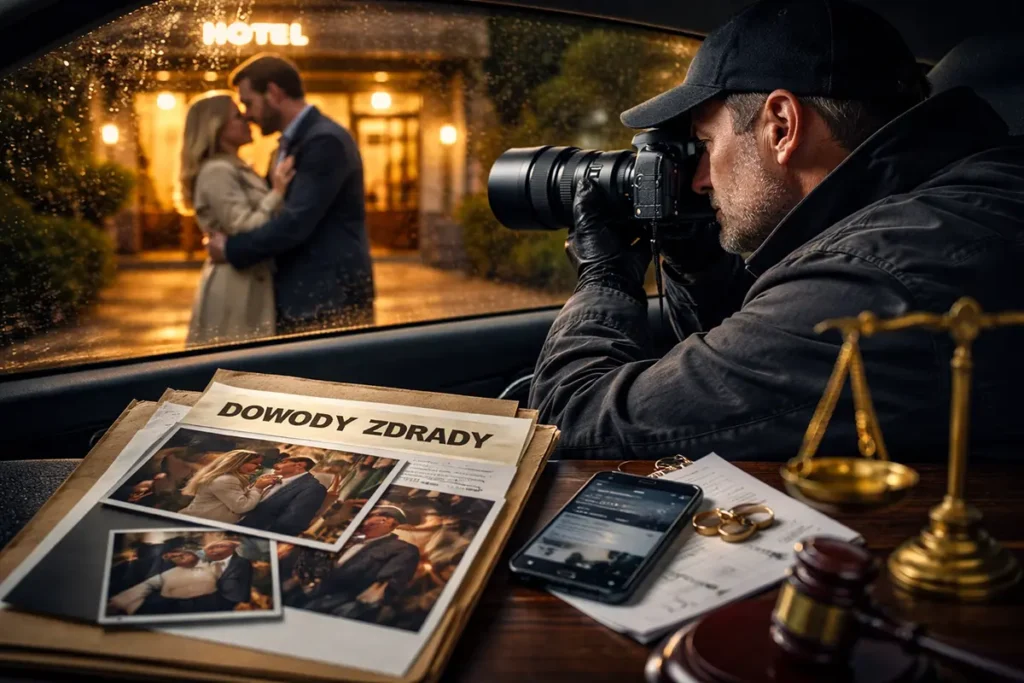 obserwacja detektywa podczas zdrady