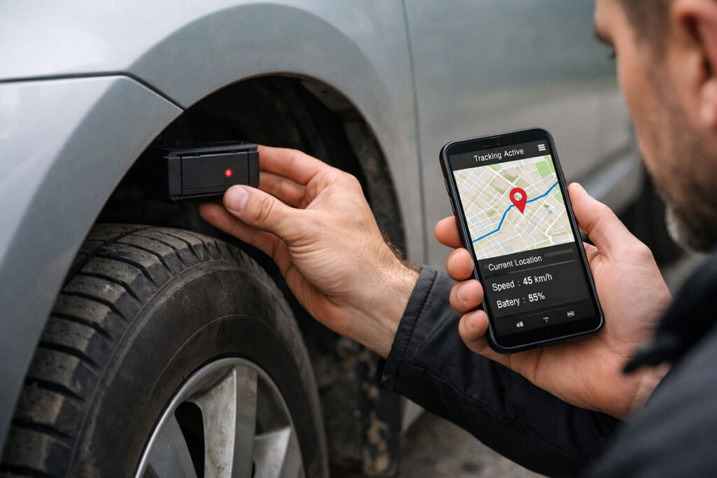 detektyw montujący lokalizator GPS